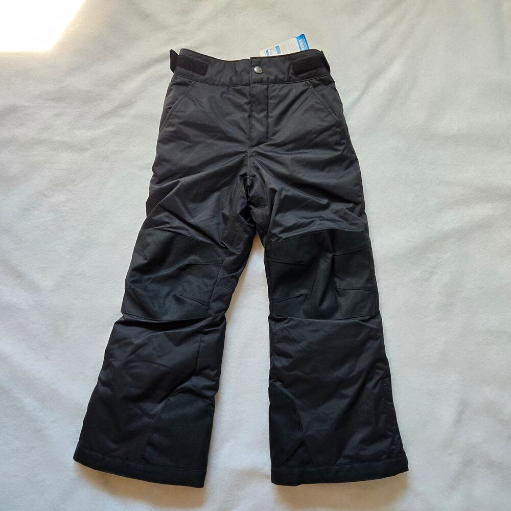 NWT Columbia Youth Snow Ski Pants Black XS (6/6X), No Snowing Down, Fleece Lined